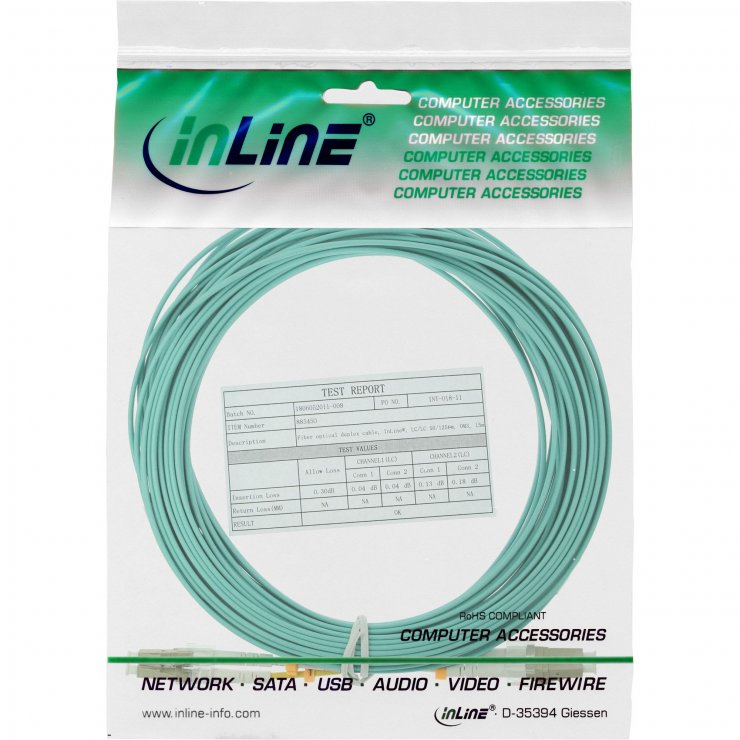 Imagine Cablu fibra optica LC- LC Duplex Multimode OM3 LSOH 25m, InLine IL88525O